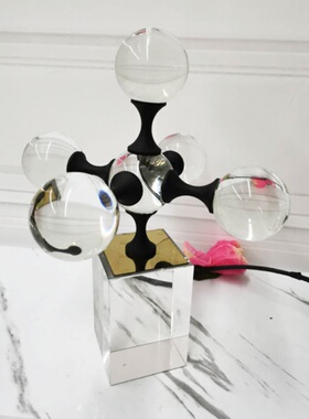 现代简约样板房客厅家居装饰摆件茶几托盘十M字分子配饰大理石水