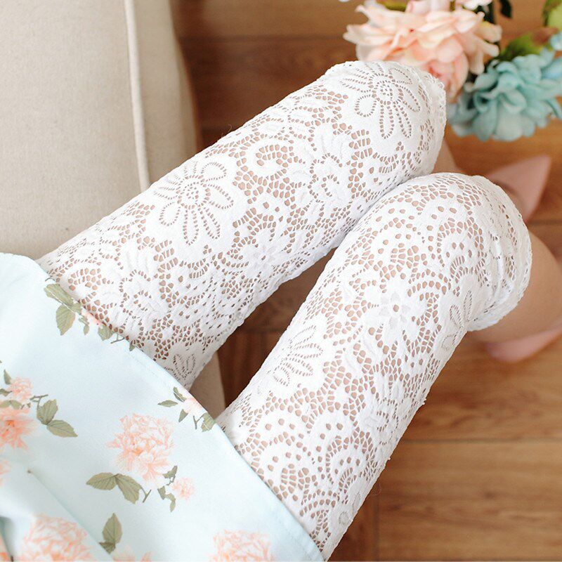 蕾丝七分裤女夏百搭高腰胖mm加肥加大码韩国打底裤外穿薄款小脚裤