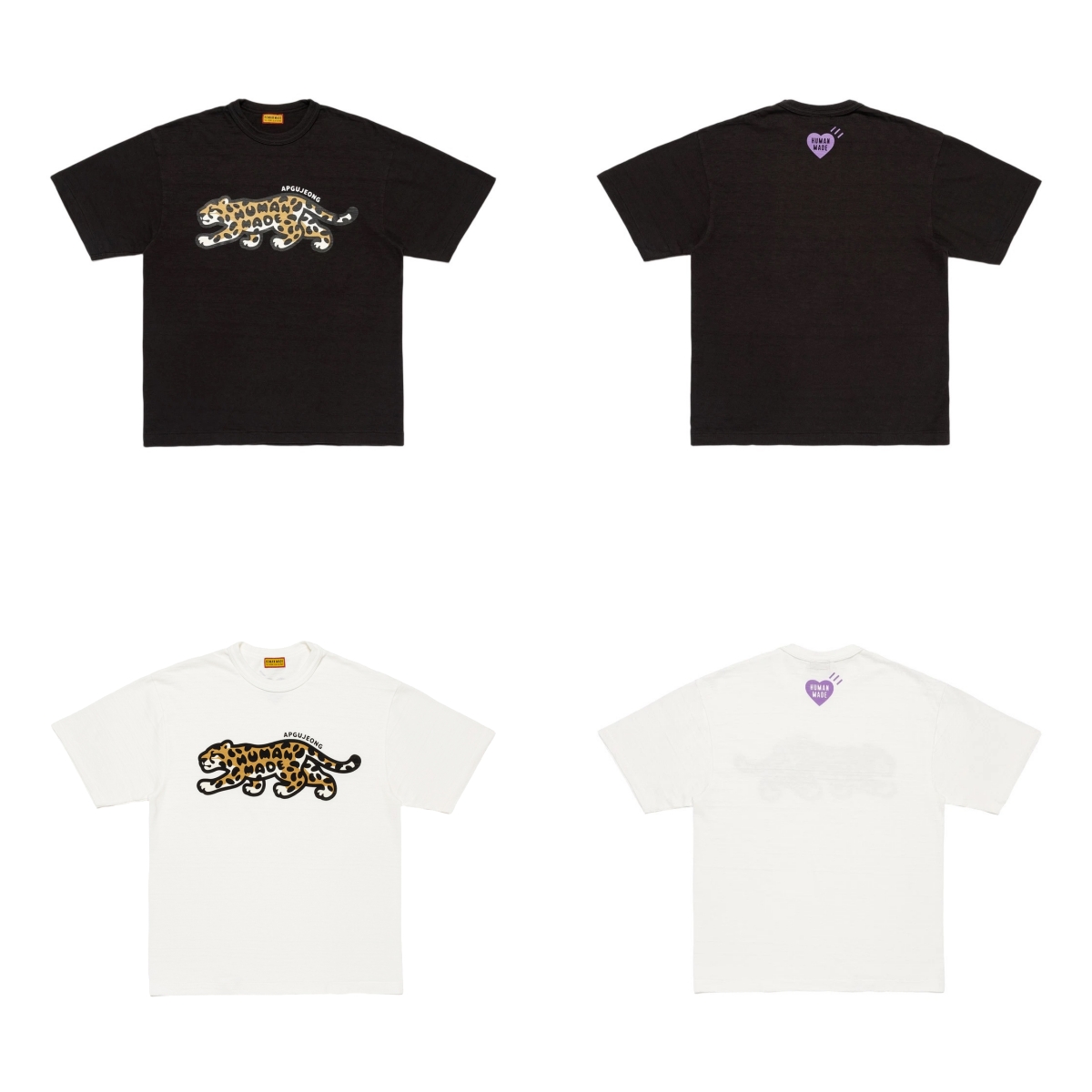 潮牌HUMAN情侣夏季金钱豹短袖T恤