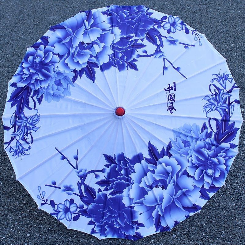 青花瓷舞蹈防晒实用古风汉服旗袍油纸伞装饰吊顶走秀拍照摄影