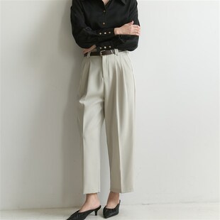 XINER 高级感直筒裤正装女春秋长袖设计感小众职业通勤面试西装裤