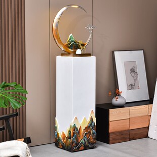 现代中式 饰品客厅玄关G循环水景观喷泉生财开业礼 流水摆件落地装