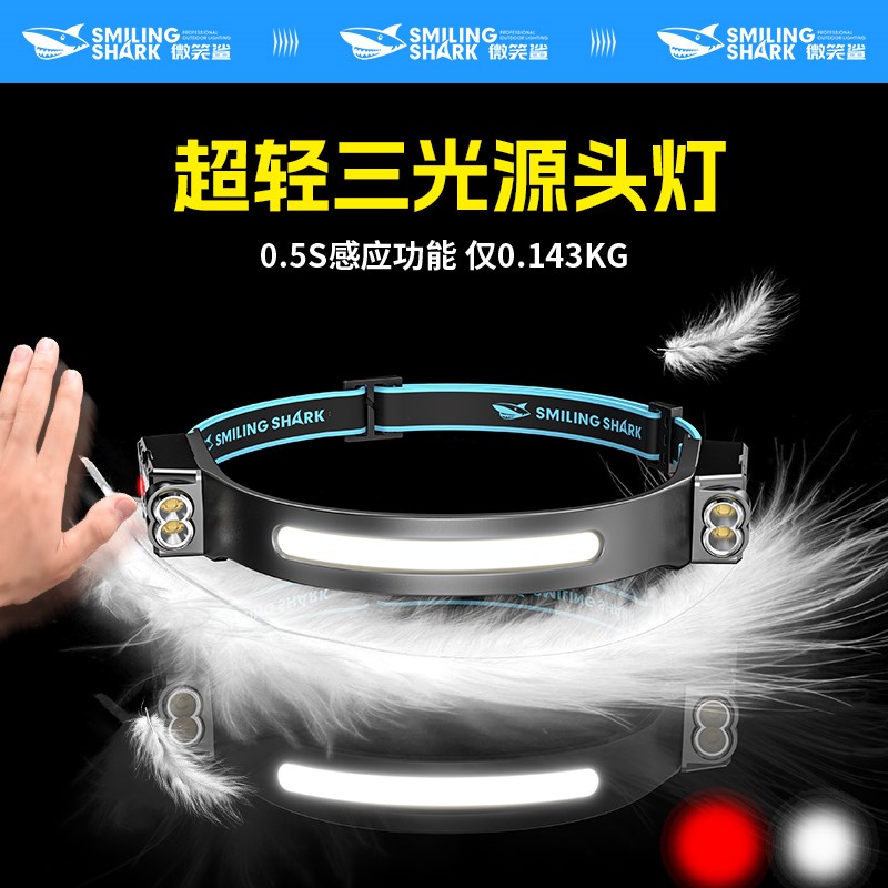 2025新款头灯强光超亮充电双光源感应户外钓鱼专用夜钓灯头戴式
