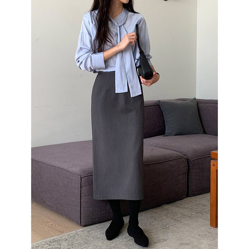 半身裙女西装裙2025春夏新款气质通勤高腰显瘦长款直筒裙包臀裙子