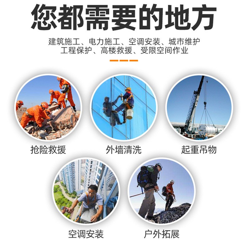 加工户外高空作业绳 o空调安装钢丝芯防坠落安全绳 耐磨保险尼龙