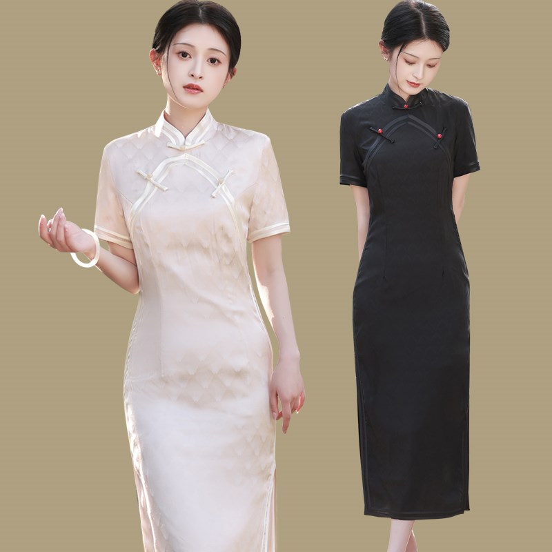 复古改良版旗袍女春夏年轻款少女小清新中国风日常优雅长款连衣裙