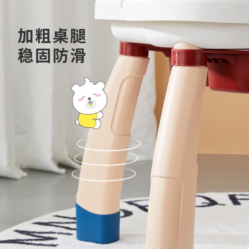 儿童积木桌子多功能拼装益智大颗粒宝宝积木玩具学W习桌8岁玩具台
