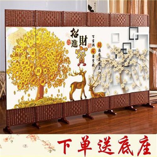 饭店餐厅包间g屏风隔断墙办公遮挡简约现代折叠移动布艺中式平风