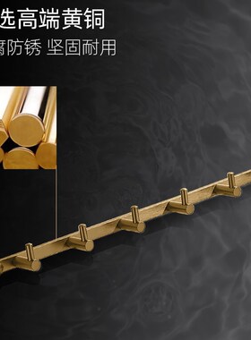 全铜挂衣钩枪f灰色衣帽钩实心排钩卫生间毛巾挂钩免打孔门后挂衣