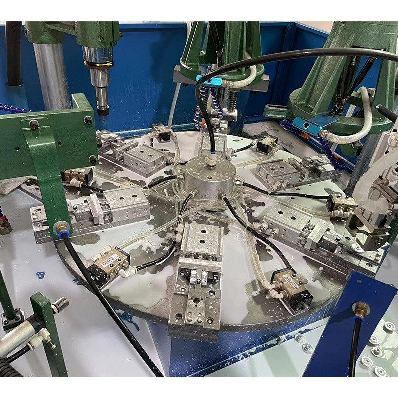 全自动钻a孔攻牙倒角机器 六工位转盘钻孔攻丝机 螺纹加工数控机