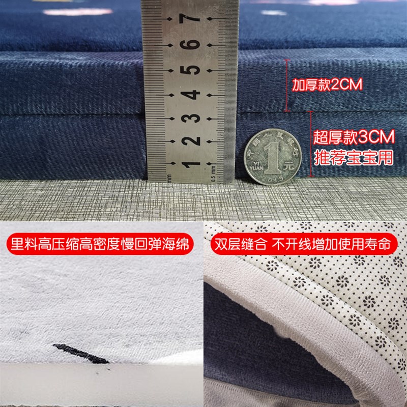 卧室地毯客厅宝宝爬行垫婴儿加厚防摔垫床边N榻榻米地垫睡觉打地