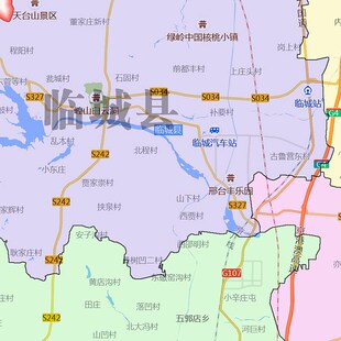 邢台市地图1.15lm办公室书房装饰画墙贴高清打印带背胶折叠版新款