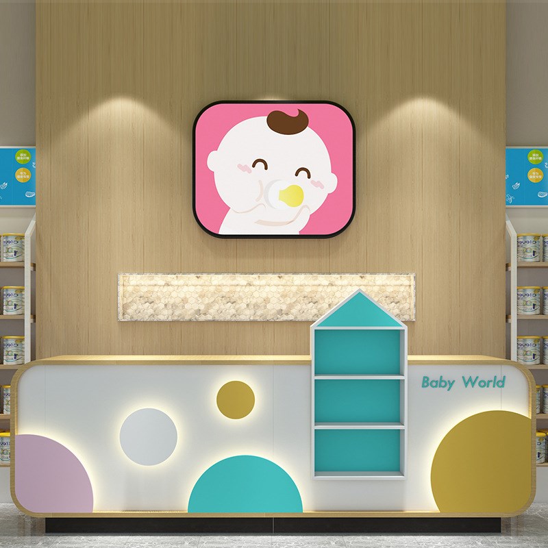 母婴店收银台超市便利店商场y新款接待台简约小型吧台展示柜货架