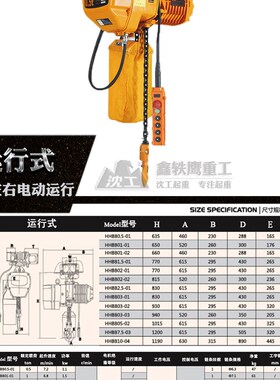 环链电动葫芦220jV链条式0.5T1吨2t3吨运行/220伏鬼头款起重吊机