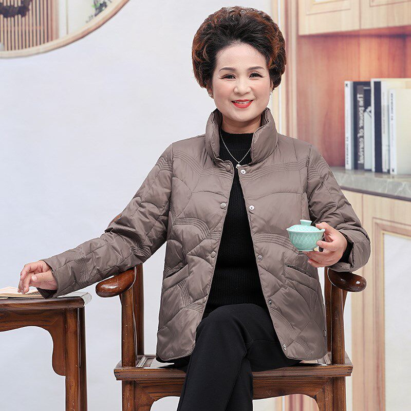 2024新款女士轻薄羽绒服加肥加大码中老年妈妈装200斤宽松短外套