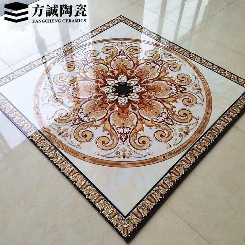 客厅拼花地砖800x800 w玄关微晶石拼花瓷砖餐厅入户玄关地花拼图
