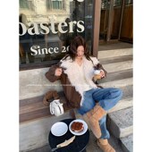 牙套大汪今年有氛围感不过时2025超火大毛翻领超好看百搭外套