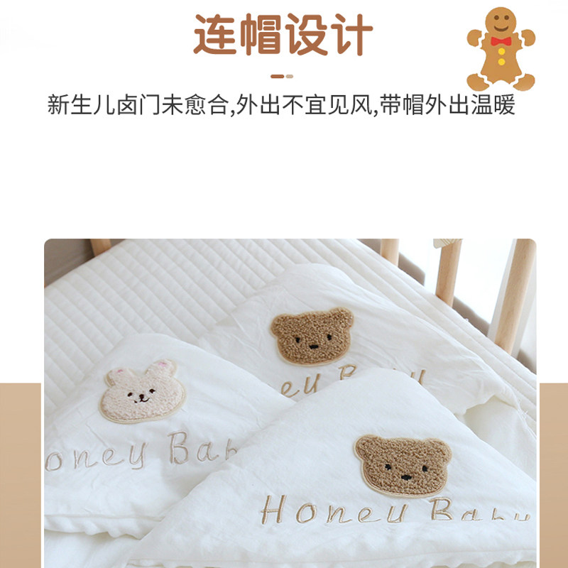 新生婴儿抱被纯棉春夏薄款夹棉初生宝宝产房包被襁褓包巾外出裹被