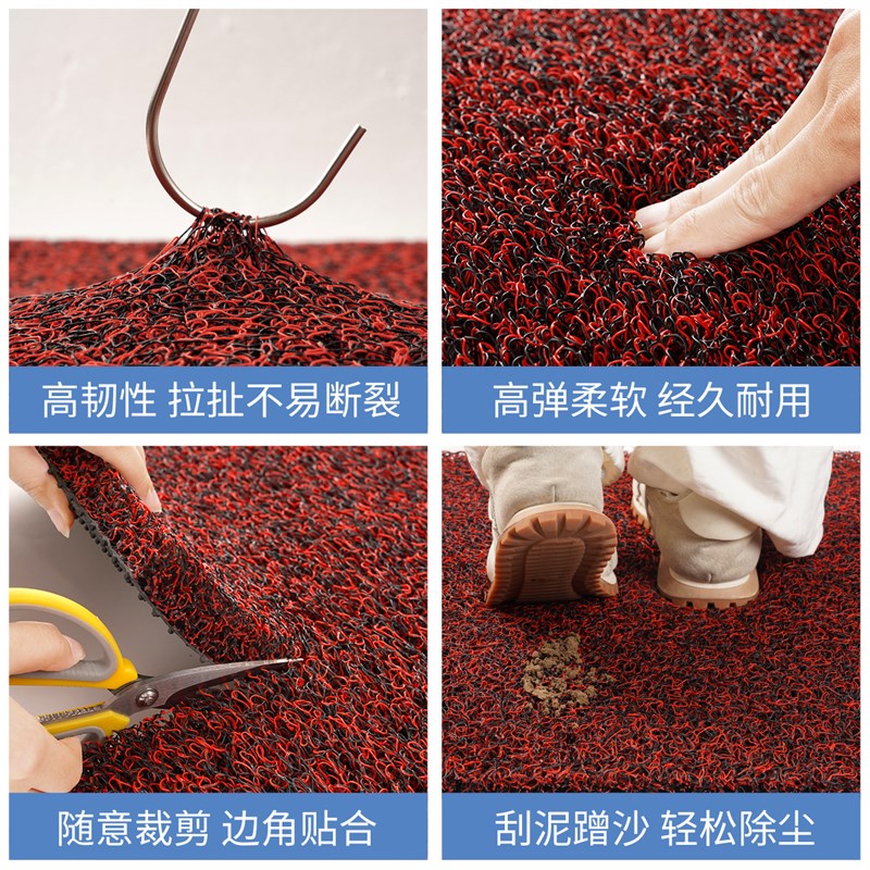 门口进门脚垫高j级感加厚丝圈垫子防滑可裁剪门外地垫入户蹭土门