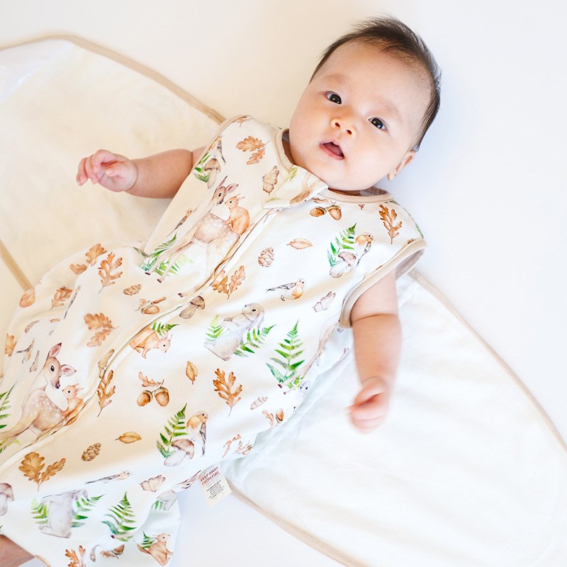 婴儿睡袋防惊跳秋冬款有机棉襁z褓睡袋新生儿包裹式睡袋宝宝防踢