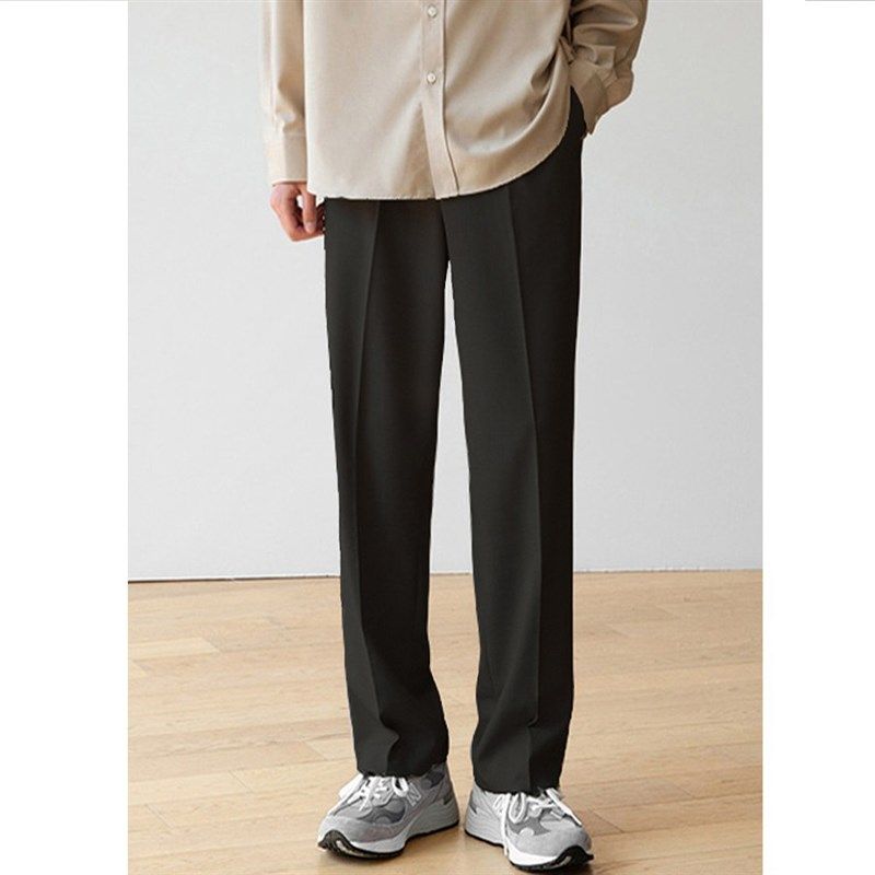 休闲西裤男直筒宽松秋冬季黑色垂坠感高级感阔腿大尺码正装西装裤