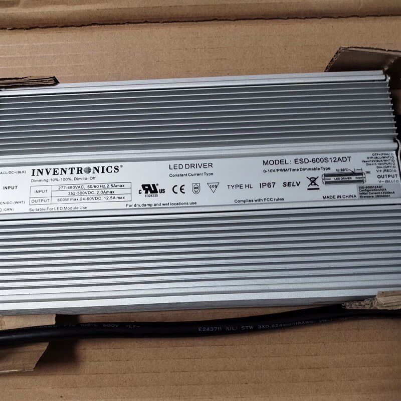 英飞特600W电源ESD-600S12ADT输出24V-60VDC 12.5A恒流驱动