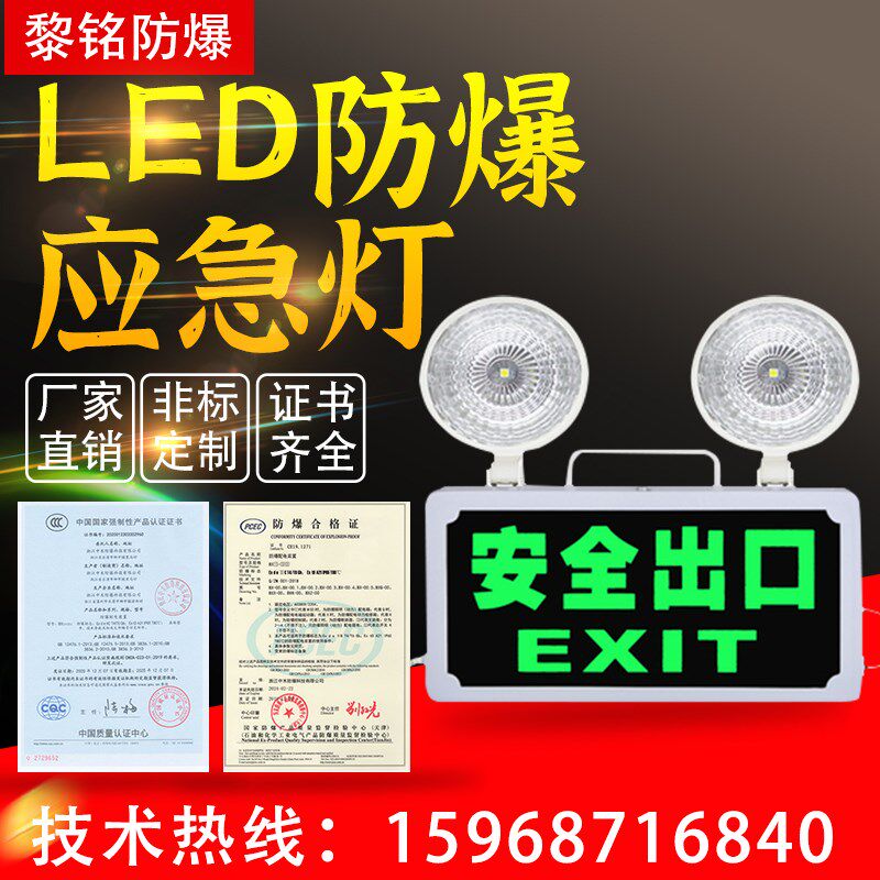 BCJ防爆应急灯 双面防爆标志灯 防爆安全出口 双头疏散指示两用灯