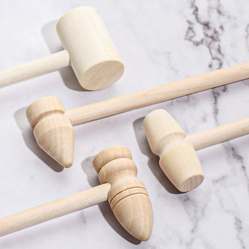实木儿童敲打积木木榔头小木锤子玩具木头锤子厨房榔头玩具小木槌