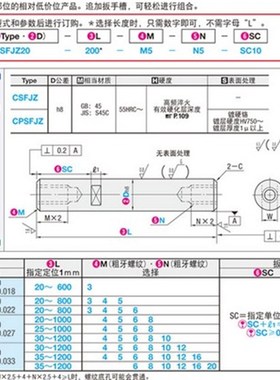 线性导向轴  -两端内螺纹带扳手槽型CSFJZ CPSFJZ 镀铬棒 光轴