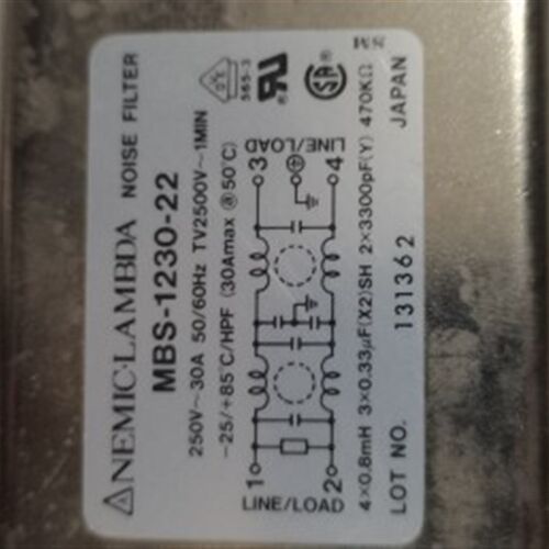 MBS-1230-22 NEMIC-LAMBDA NOISE FILTER 日本兰达滤波器 单相30A