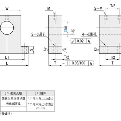 导向轴支座T型加厚型SHTBN SHTMN SHTSNSHTB8 SHTMH15 SHTBN35