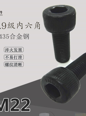 12.9级高强度内六角螺丝 M22*30/40/50-400加长杯头内六角螺栓