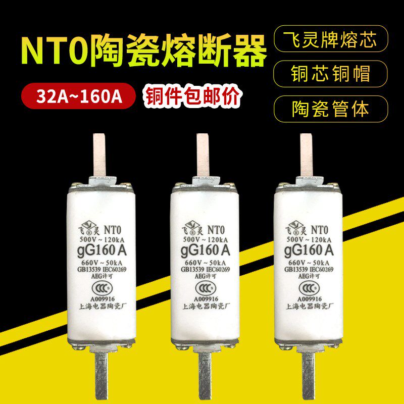 熔断器熔芯NT0陶瓷保险丝RT16-0 Gg32A40A50A63A80A100A125A160A