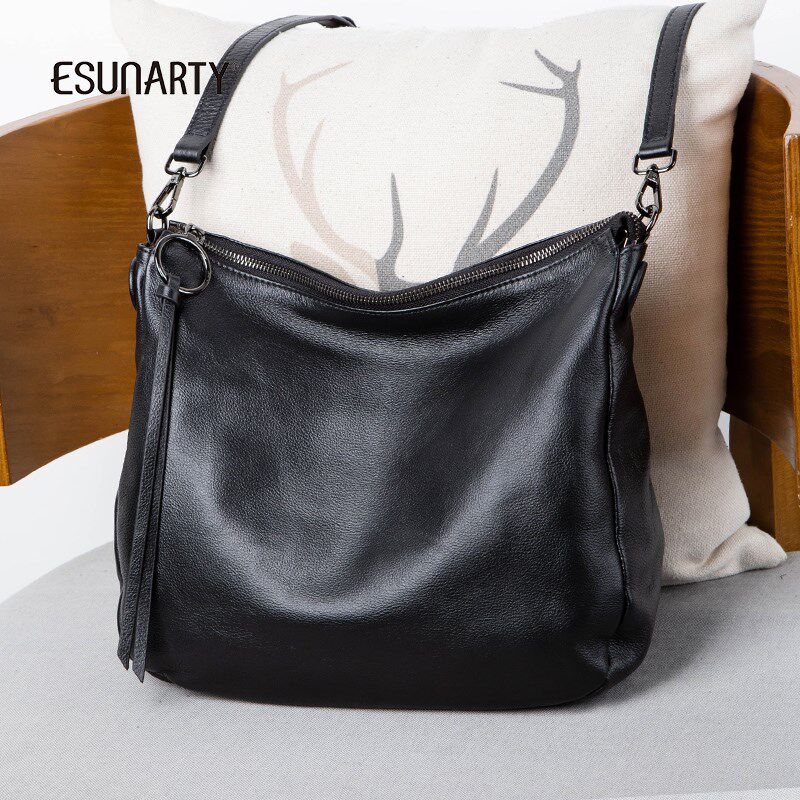 女式包包2024新款大容量真皮手提水桶包女百搭头层牛皮单肩斜挎包