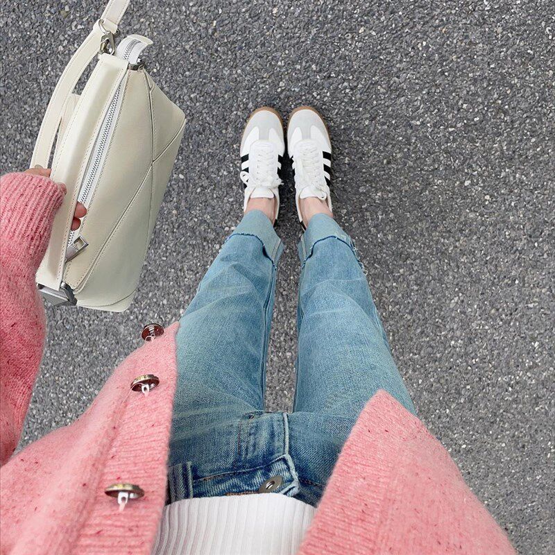 大码直筒牛仔裤女高腰宽松显瘦春季2025新款时尚阔腿九分裤烟管裤