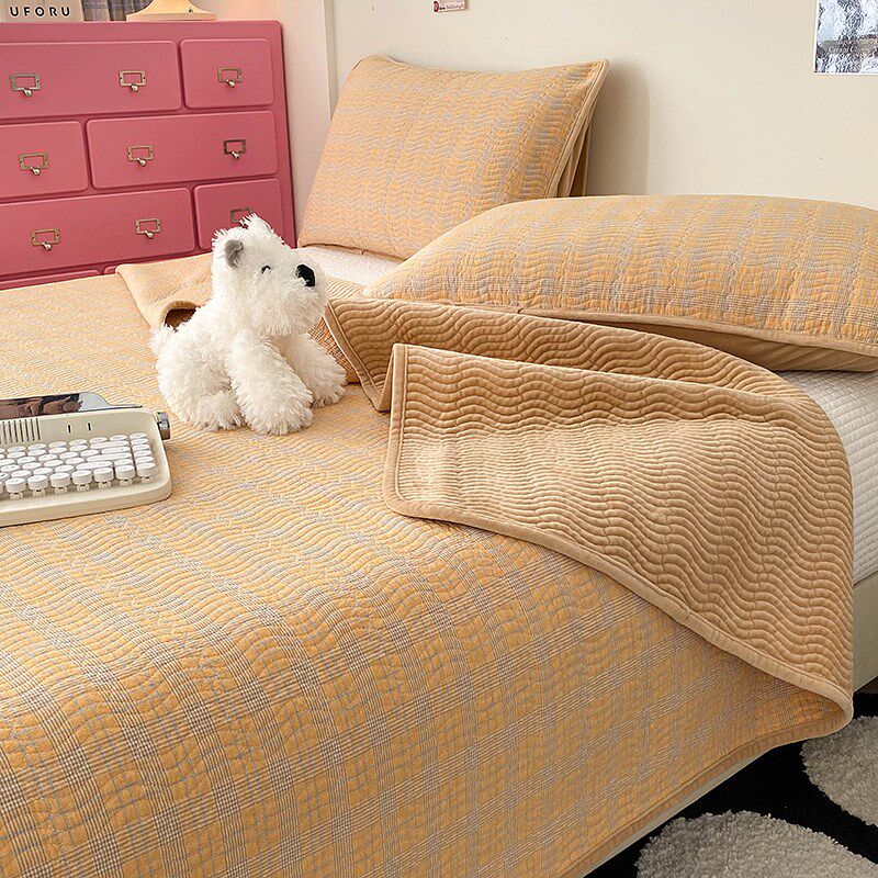 a类母婴级,一面j绒一面全棉床盖加绒好看的床单婴儿绒不移位秋冬