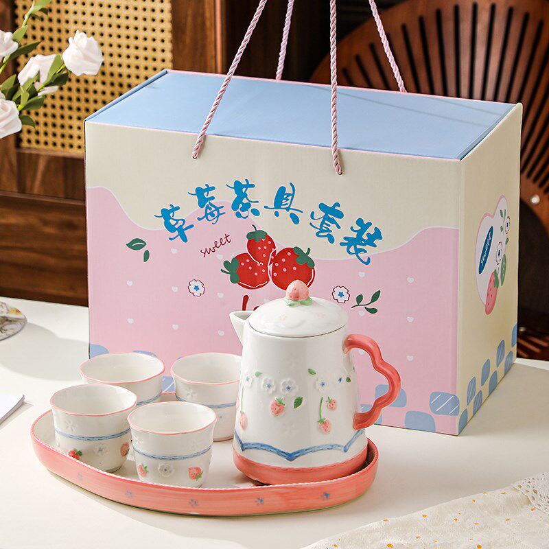 乔迁新居高档礼物水壶杯子套装陶瓷家用客厅高颜值杯具茶水具套装