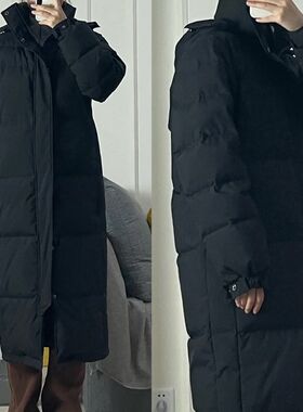 情侣棉袄2023年冬季新款羽绒棉服女中长版过膝学院风加厚宽松外套