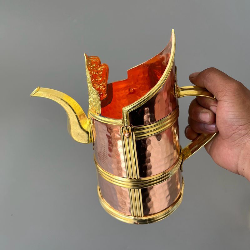 手工紫铜茶壶家用小铜壶 小泡壶云南F手工铜器红铜壶无盖纯铜壶加