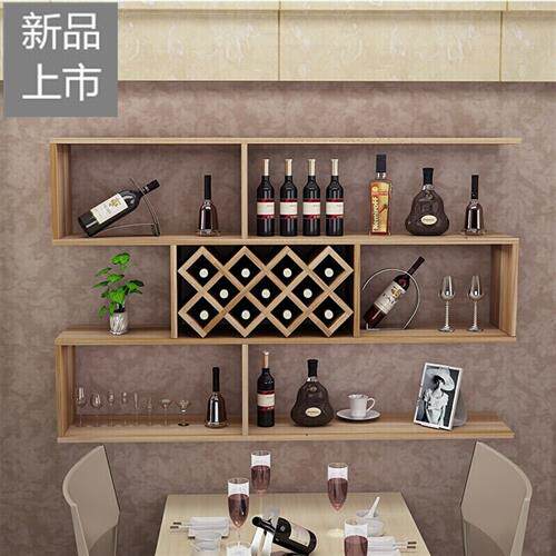 2022新简2022年新款酒柜款约壁柜装I酒架壁挂式酒柜餐厅墙面红饰