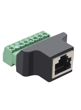 网线延长器8eP8C水晶头母座RJ45转8Pin端子免焊接绿色网络接线端
