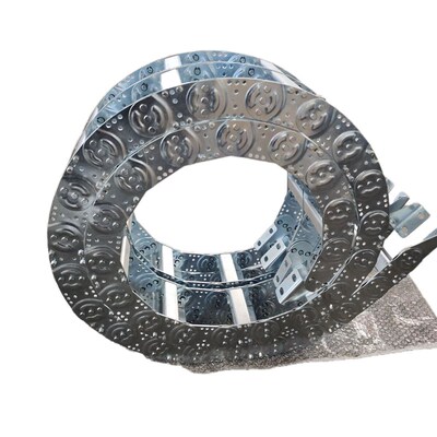 机床金属TLe45钢制拖链全封闭304不锈钢拖链打孔三型桥式钢铝拖链