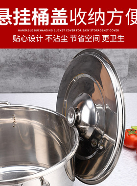 商用不锈钢桶 带盖汤桶圆桶汤锅不绣钢大K容量煮茶桶长桶加厚加深