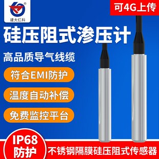 渗压计RS485孔隙水压力计钻孔水坝水位监测压力计水位计传感器