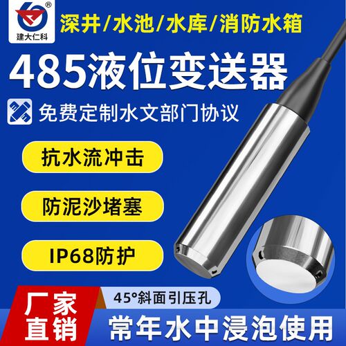 485分体式液位计投入式检测仪传感器水位变送消防水箱水库进口芯