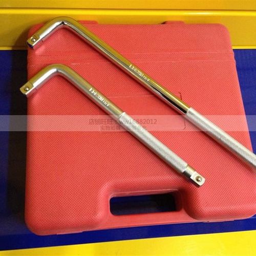 1/2加长375mm镜面滚花套筒弯杆扳手/L型套筒杆七字加力扳杆/板手