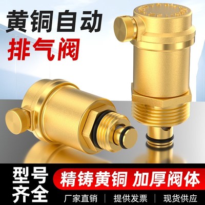 全自动黄铜排气阀4分6分DN15/20/25热水器家用管道安全放气排气阀