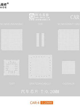 阿毛易修CAR4植锡钢网/汽车芯片/DRA722AHGABCQ1/T507/CV25AX26