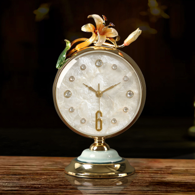 座钟台式钟c表桌面软装时钟摆件客厅摆钟轻奢坐钟高档钟饰创意台