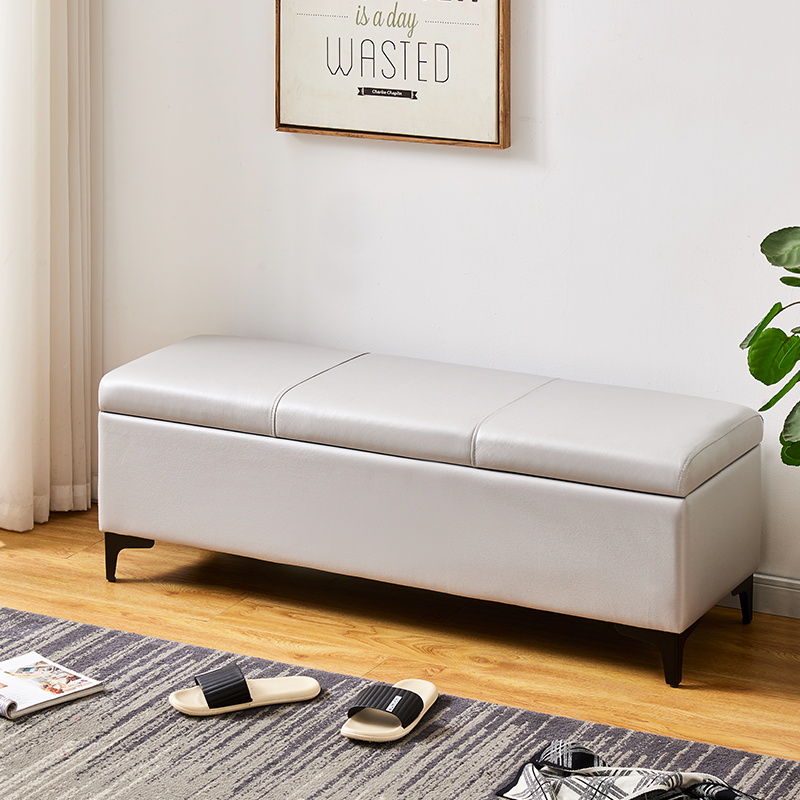 家用门口入户轻奢科技p布收纳凳长条沙发凳长方形床尾凳储物换鞋
